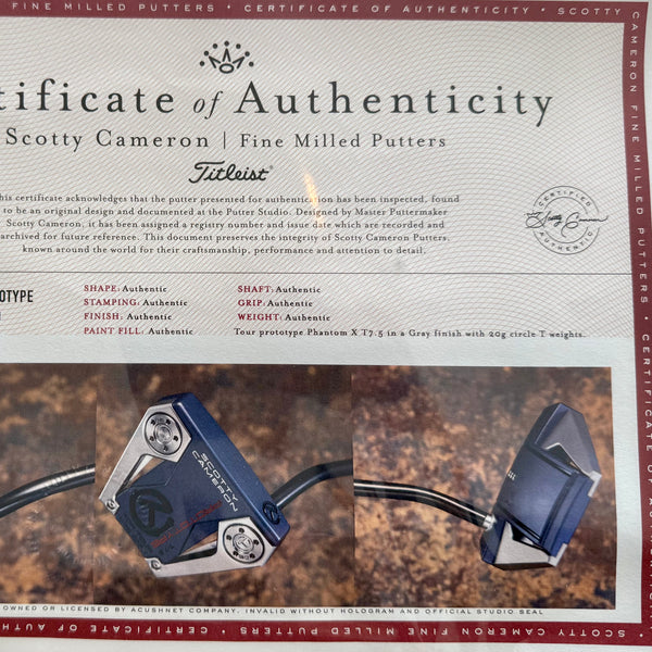 Tour Prototype Phantom X T7.5 in Gray Finish