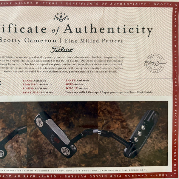 Tour Deep Mill Concept Super Rat 1 w/GSS Insert in Tour Black Finish