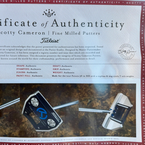 Center Shaft Tour Futura 5S w/Blue Paint & Matching Tour Grip & Headcover