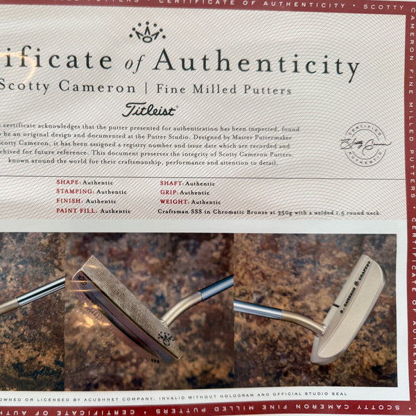 Brand New Chromatic Bronze "S. Cameron" Hand Crafted Craftsman 1.5 SSS  w/Welded Round Neck