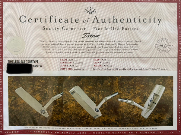 Brand New Timeless (TT) SSS w/Flying "T" Hand Stamp & Clean Bumpers @ 350g