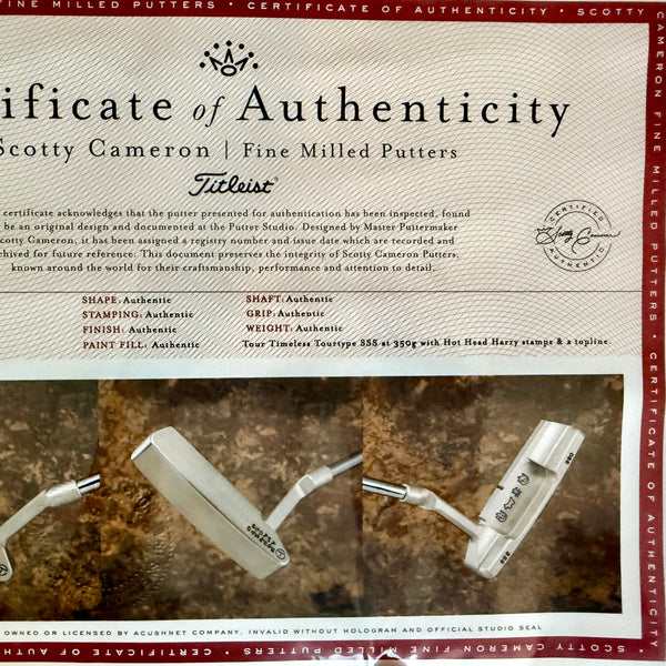 Brand New Timeless (TT) SSS w/4x Premium Cavity Hand Stamps & Pink Camo Tour Headcover