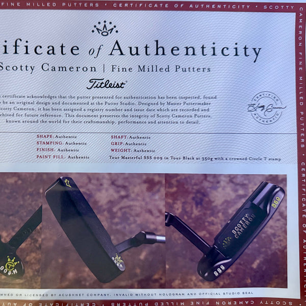 Brand New Black 009m SSS w/Scotty Dog Hand Stamp, Lime Green Paint & Matching Headcover