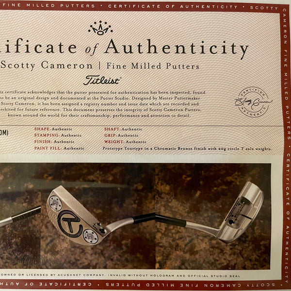 Brand New Chromatic Bronze Tour F-3 (Tour Del Mar) Prototype SSS w/Black Shaft