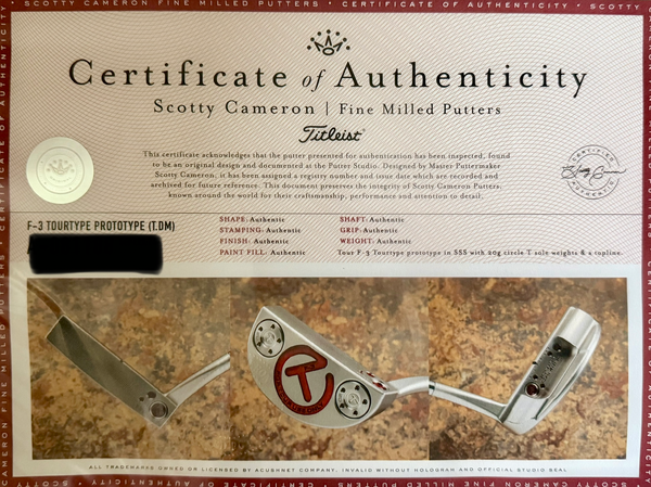 Brand New Tour F-3 Del Mar (T.DM) SSS w/Top Line Alignment Aid